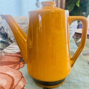 Vintage Aurora Ironstone 4267 Golden Yellow 5 Cup Coffee Pot Teapot W Lid